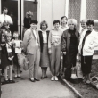 1986 funkcion��i, rozhod��, tren�rky: vlevo naho�e Jarda Hihl�n, tren�rky zleva: ?, Blanka, Dr�a, Eva, V�rka, Rianka, Na�a