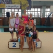 Z�vodnice kombinovan�ho programu SC 80 Chomutov (zleva) Simona Tul�kov�, Valerie Dr��ansk�, Tereza �i�kov�, Vanesa Dr��ansk�, Aneta �erm�kov�, Ella Rollov� a Jacqueline Bernasov�, Vinohradsk� jaro, 17. 4. 2016